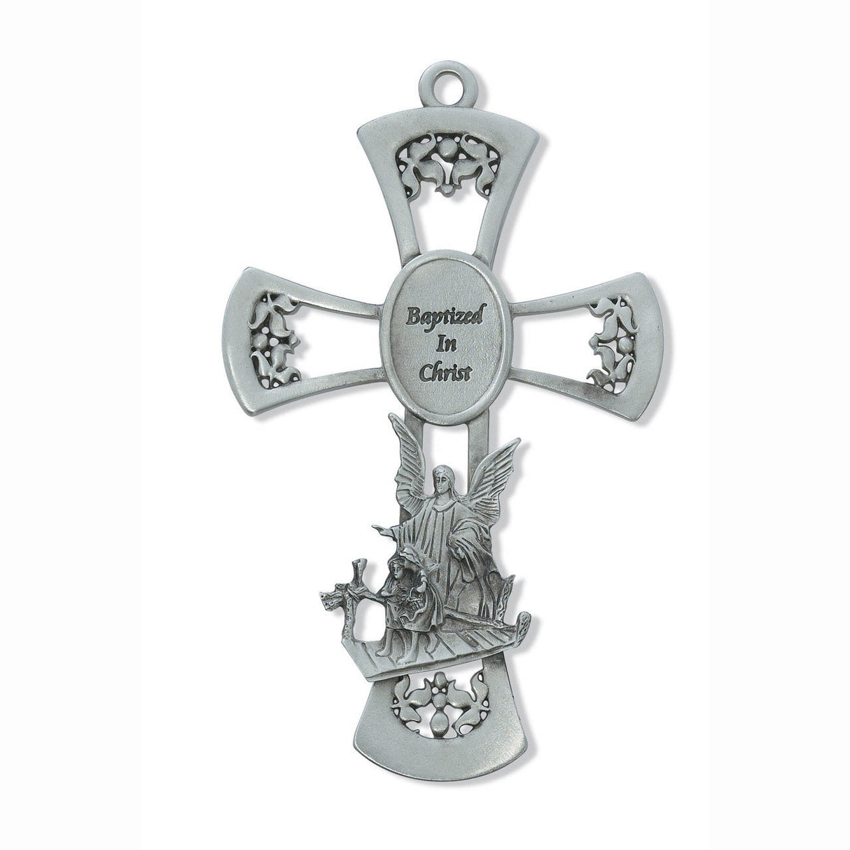 6 inch Pewter "Baptized in Christ" Cross - 73-14