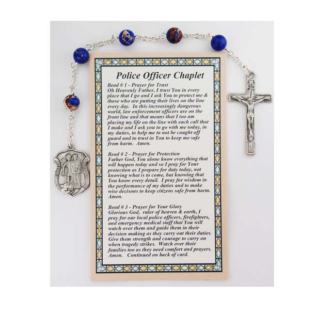 Police Officer Chaplet to St Michael with "How-to" Prayercard
