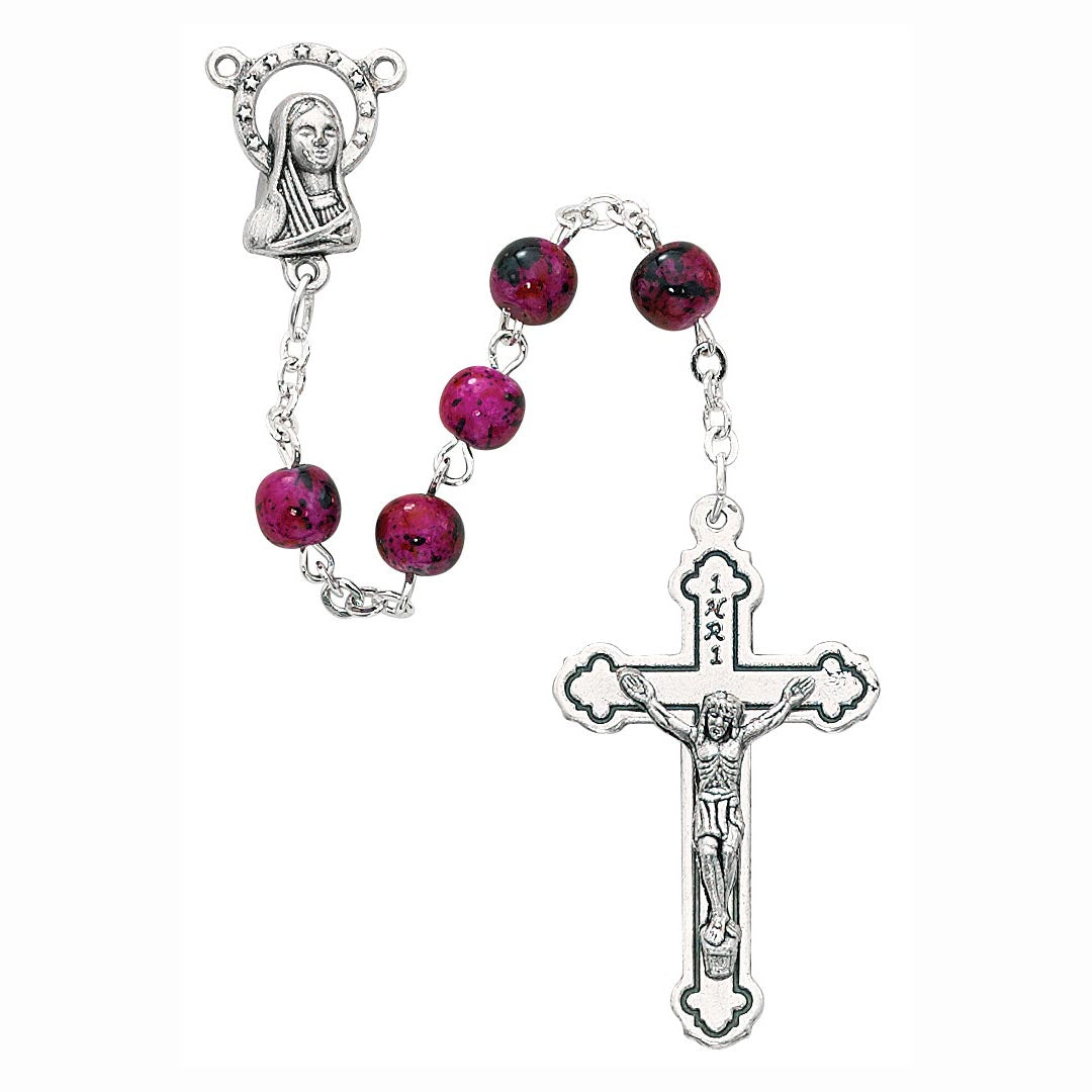 Value 6mm Pink Swirl Italian Rosary no. P3PKR