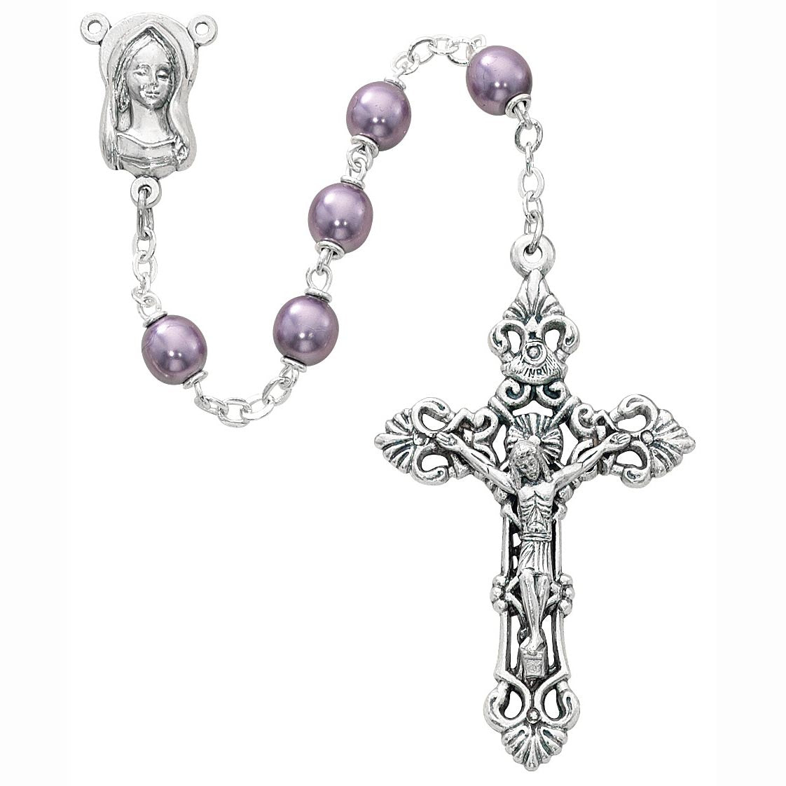 Italian Purple Pearl Rosary no. 351R