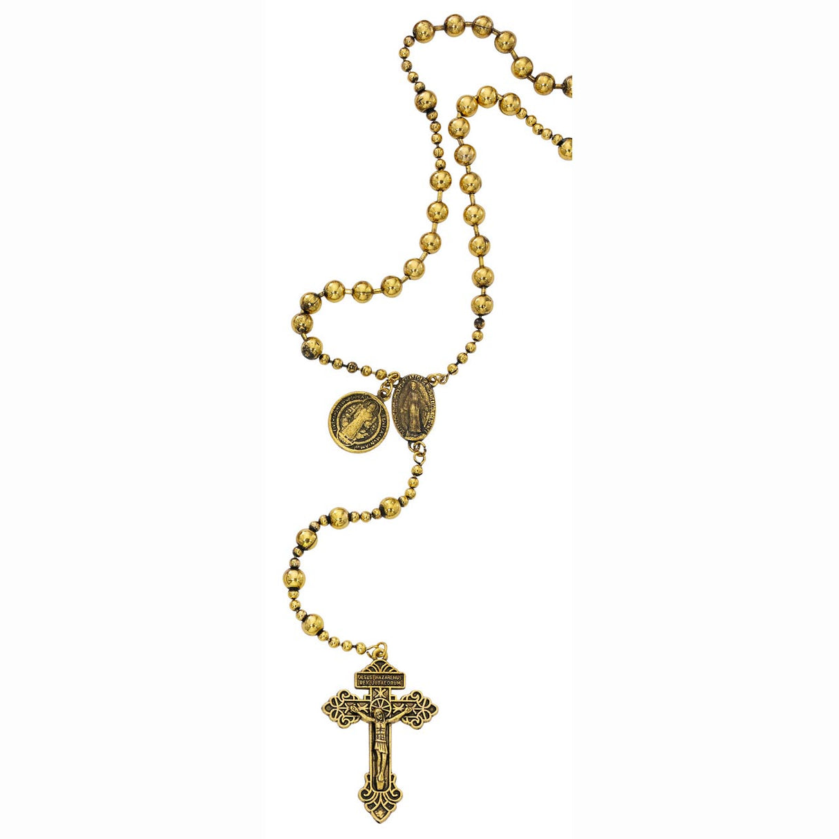 Gold St. Benedict Rosary Beads no. P250R