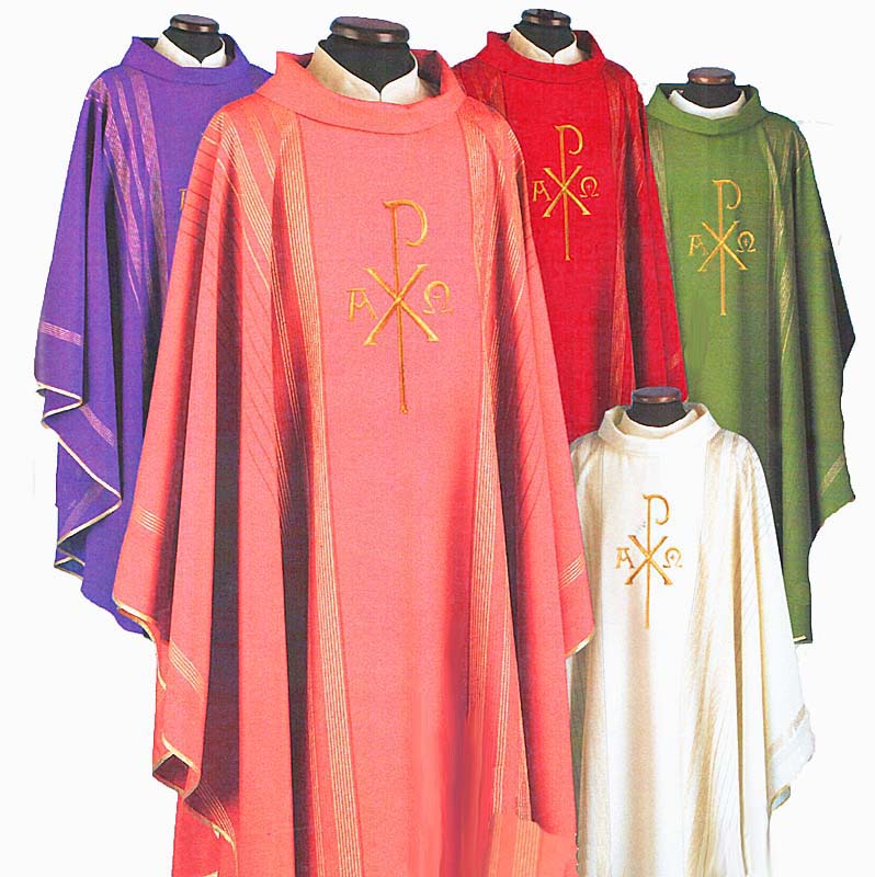 Lightweight Pure Wool Chasuble with Chi Rho no. 391