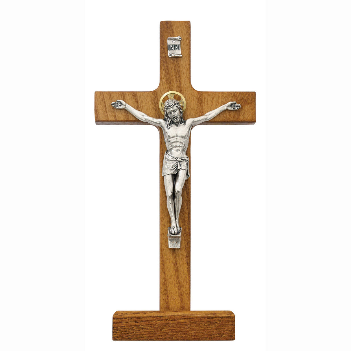 8 inch Standing Walnut Crucifix 80-59