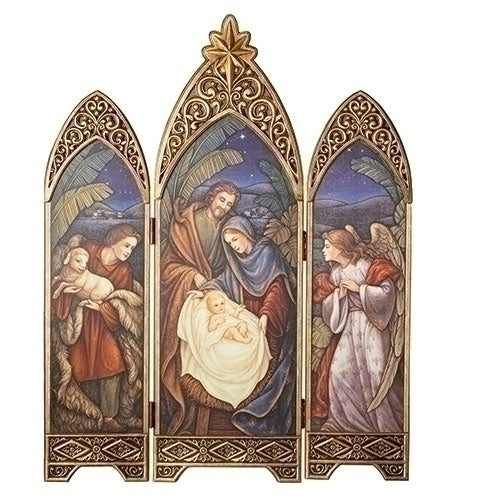 36 inch Nativity Wood Triptych no. 131282