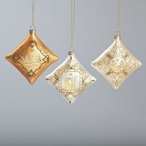 3pc Nativity Pillow Ornament Gift Box Set