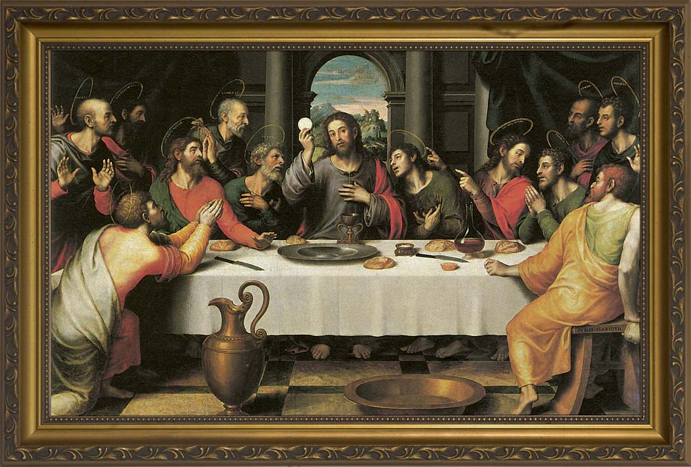 Framed Last Supper by Juan de Juanes - 3 Sizes
