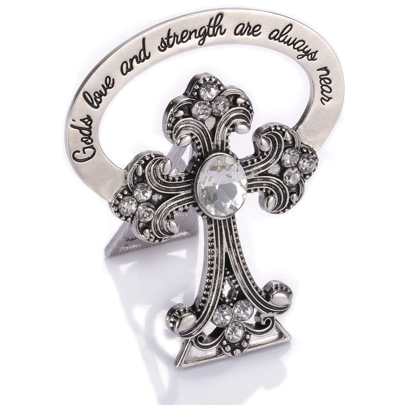 Trust in God Bedside Cross with Crystal Center 222799