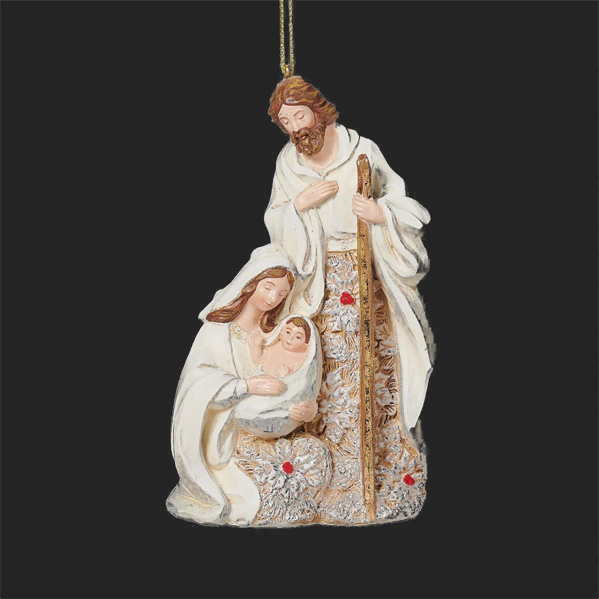 Holy Family Ponsettia Pattern Ornament 137317
