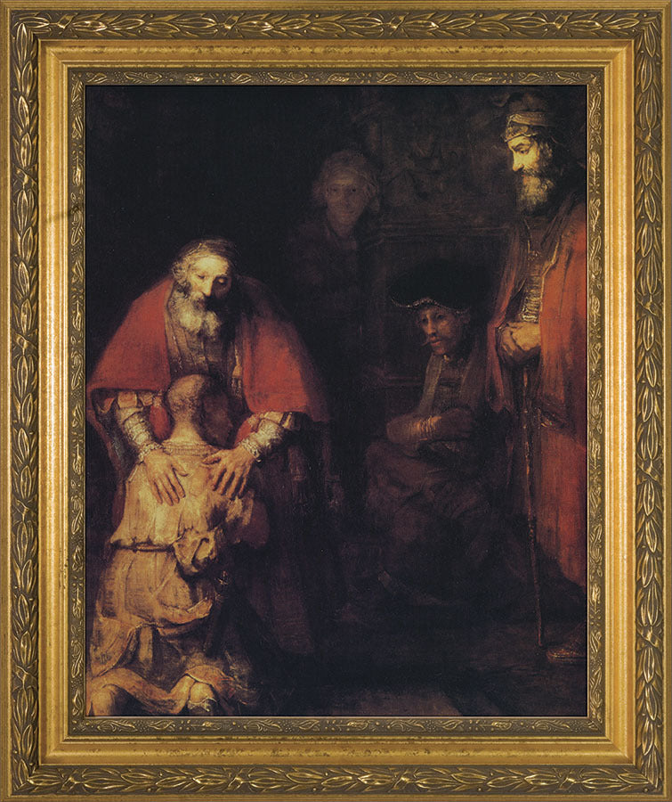 Prodigal Son by Rembrandt - Gold Framed Art