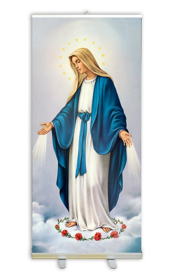 Our Lady of Grace Banner - 78x33 inch Image with Stand