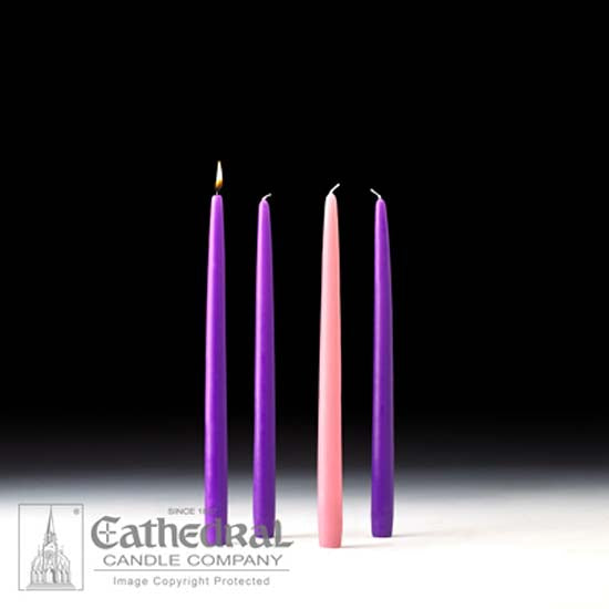 Advent Candle Home Set - 12 inch Purple with Pink