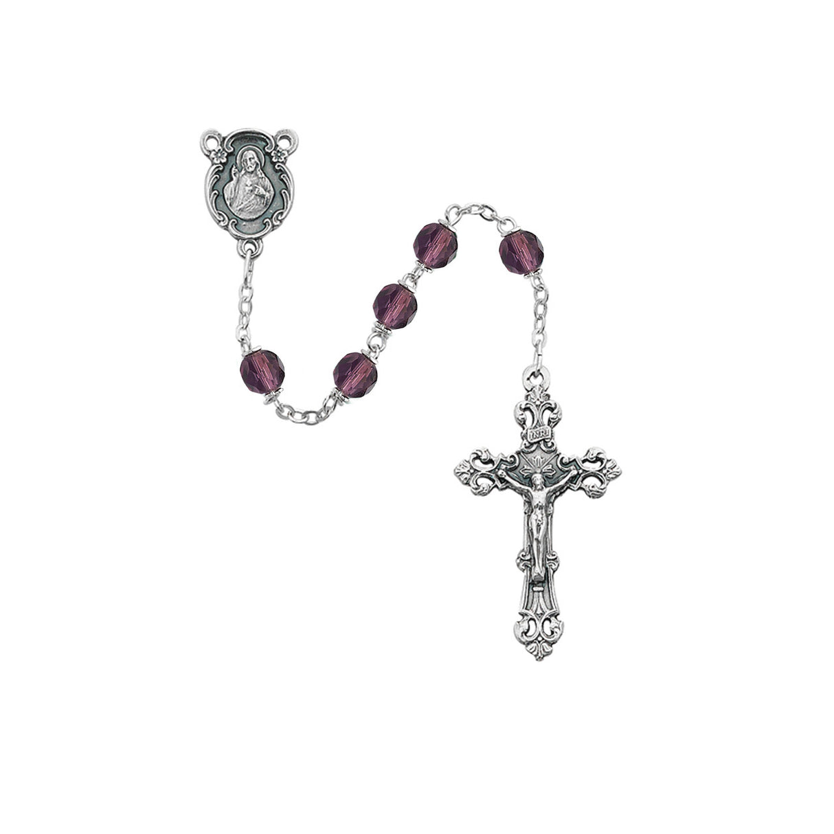 February Dark Amethyst Crystal Rosary