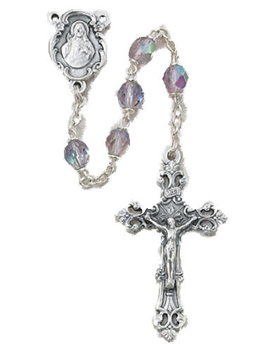 June Light Amethyst Crystal Rosary