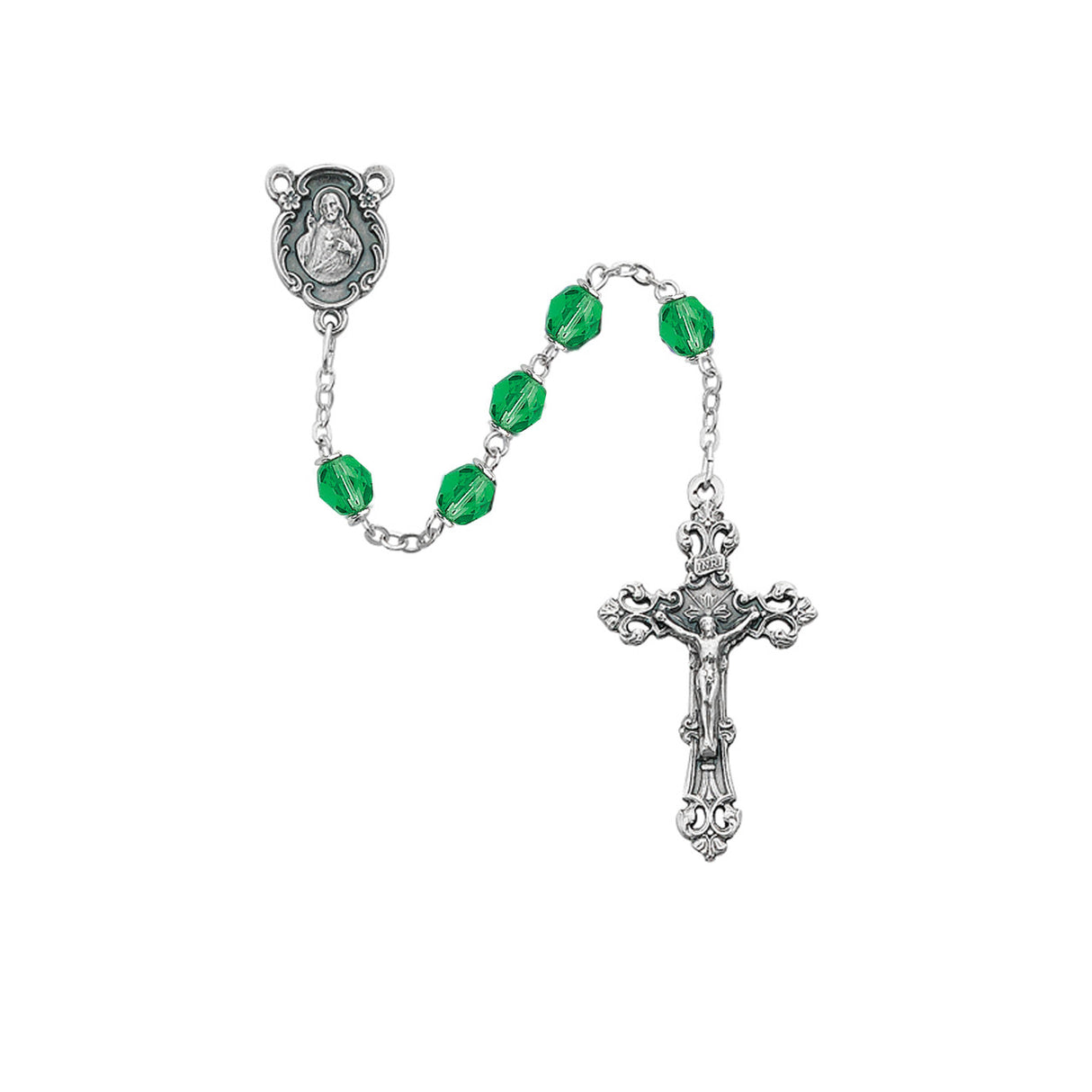 August Peridot Crystal Rosary 875-PEG