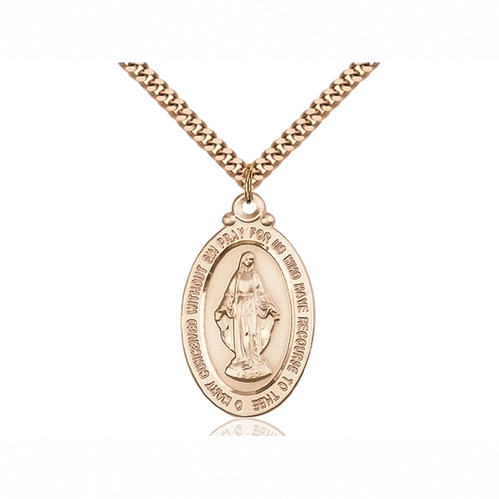 14kt Gold Filled Traditional Miraculous Medal Necklace 4145MGF