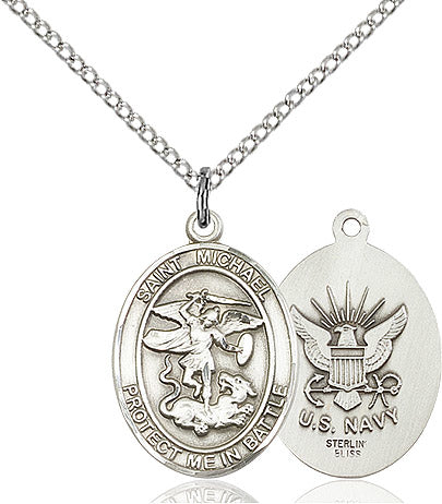 Sterling Silver St Michael Navy Medal 1172SS6/18S