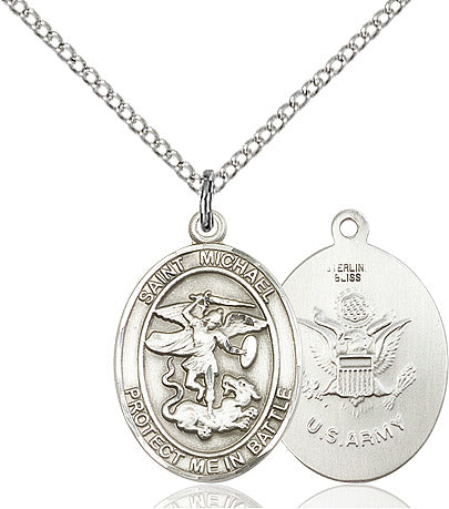 Sterling Silver St Michael Army Medal 1172SS2/18S
