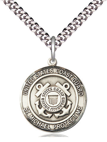 Sterling Silver Coast Guard St. Michael Medal 1185RSS3/24S