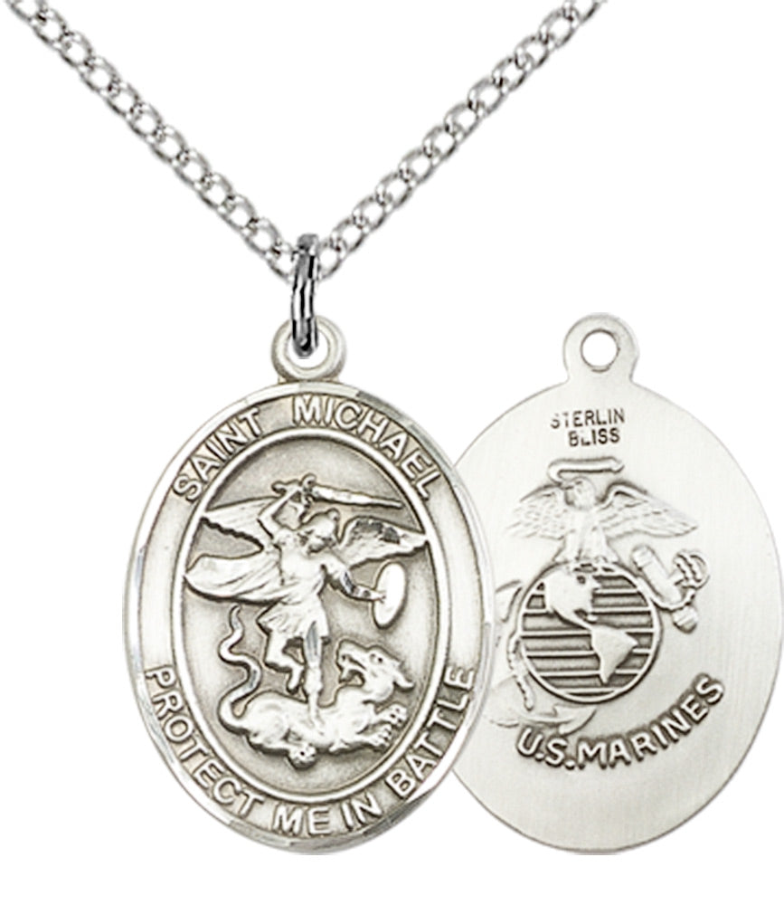 Sterling Silver St Michael Marines Medal 1172SS4/18S