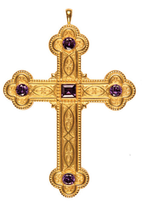 Pectoral Cross with Five Amethysts - no. 7605