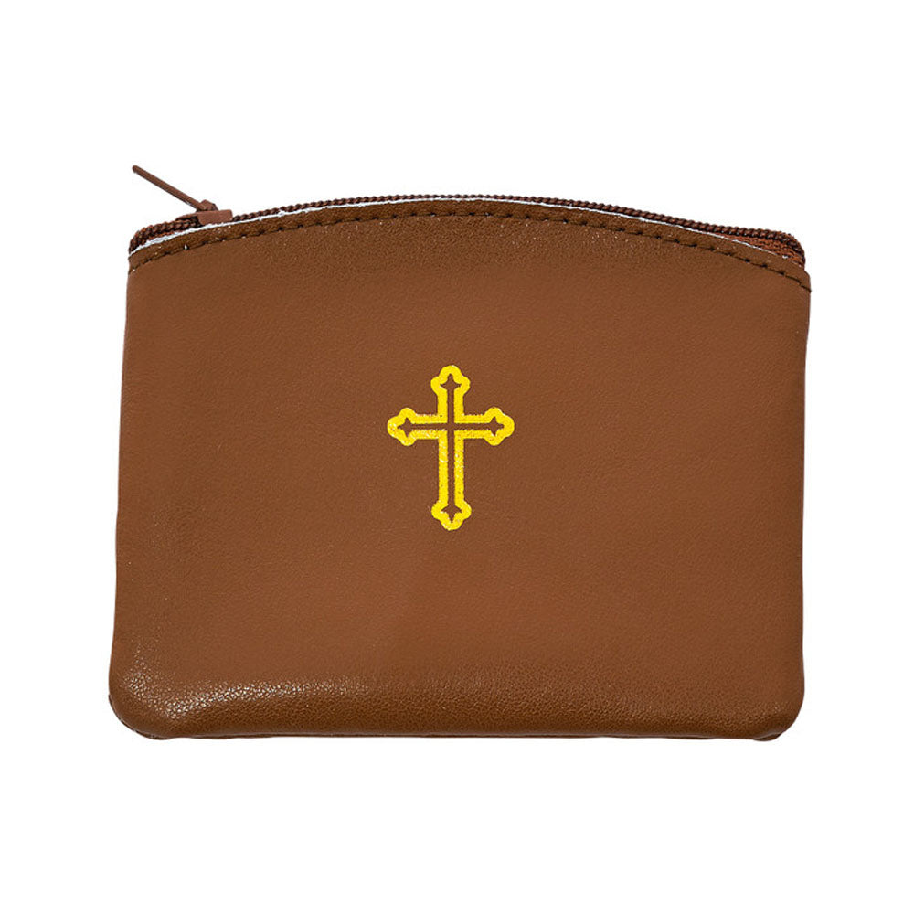Brown Leather Rosary Case