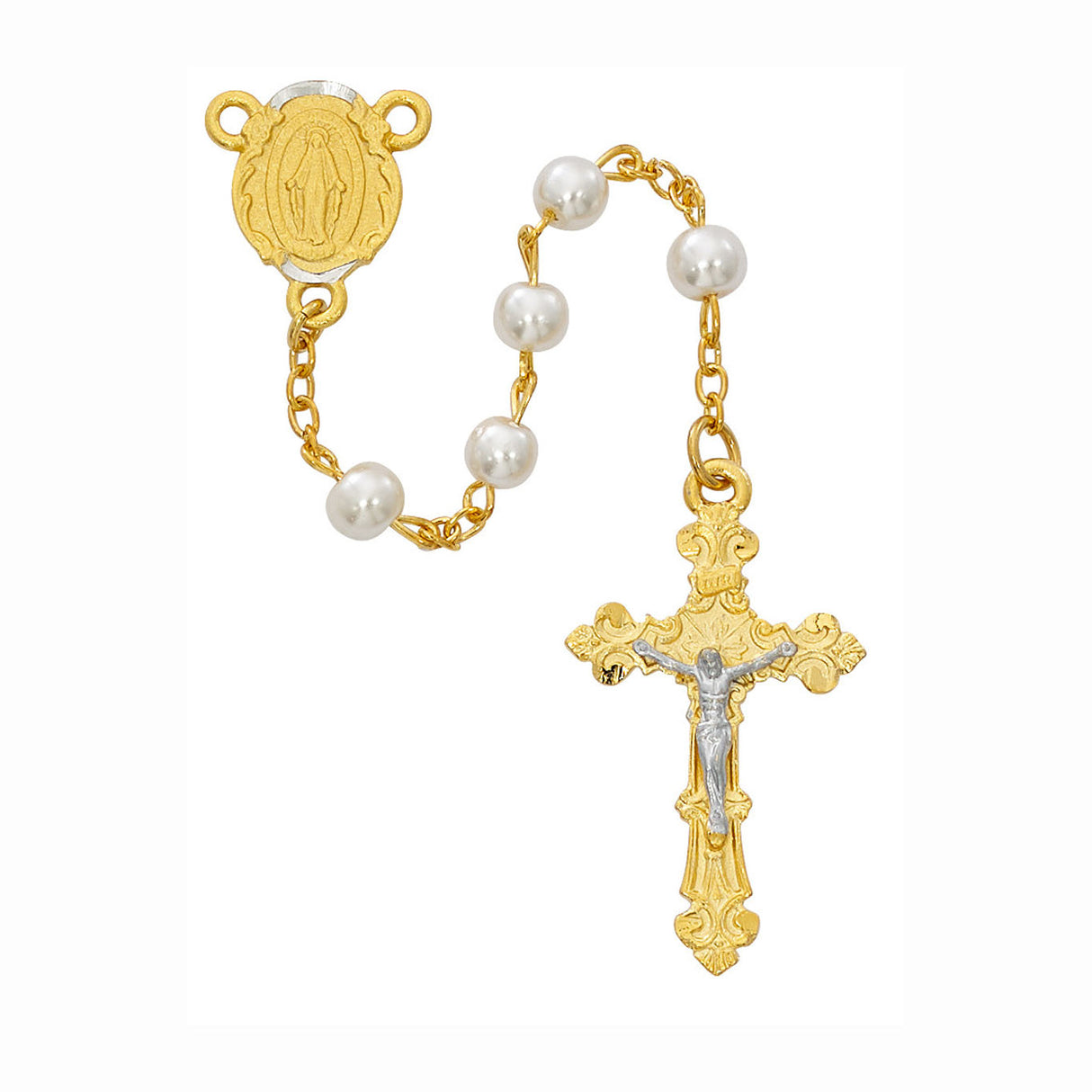 6mm Two-Tone Pearl Rosary R672HF