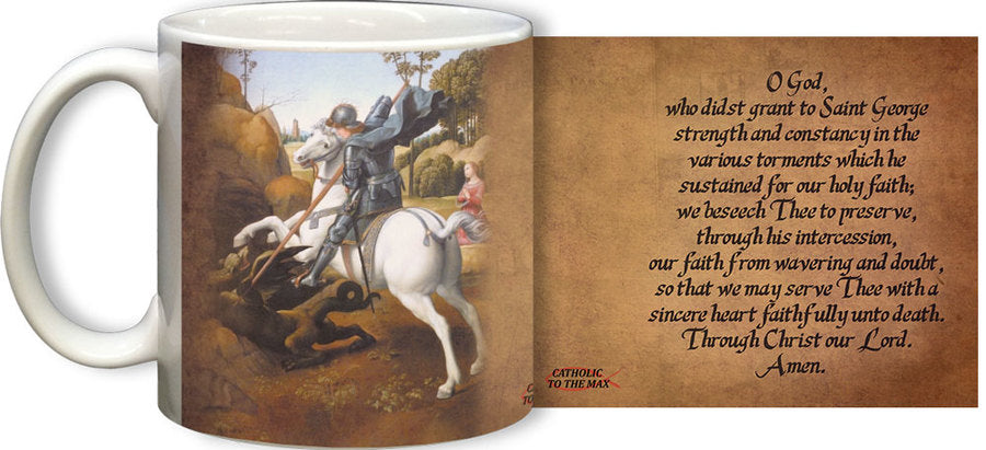 Saint George Coffee Mug with Prayer