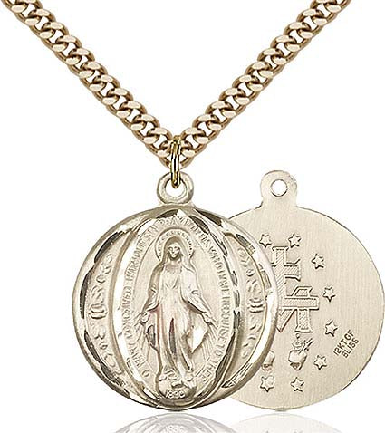 Gold Filled Miraculous Pendant 0017MGF24G