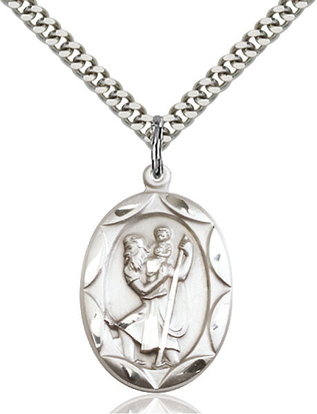 Sterling Silver St. Christopher Pendant 0801CSS/24S