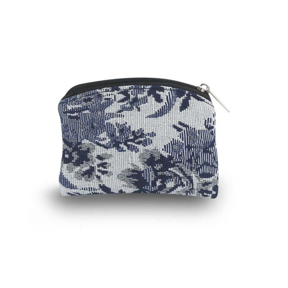 Blue and White Brocade Rosary Case