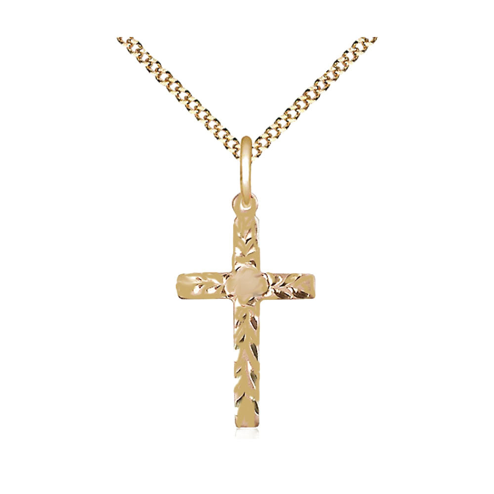 14kt Gold Filled Engraved Cross 5669GF