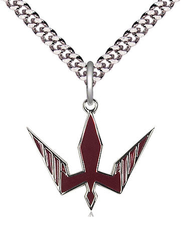 Sterling Stylized Red Dove Pendant 6273RSS