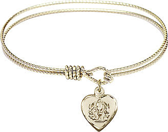 Bangle Bracelet with Heart Communion Charm B4205RG