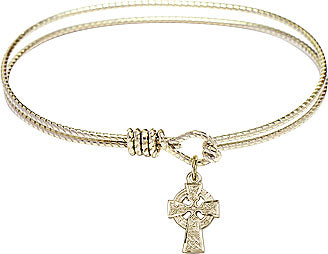 Bangle Bracelet with Celtic Cross Charm B4205RG-4133G