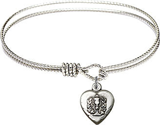 Bangle Bracelet with Heart Communion Charm B4205RH
