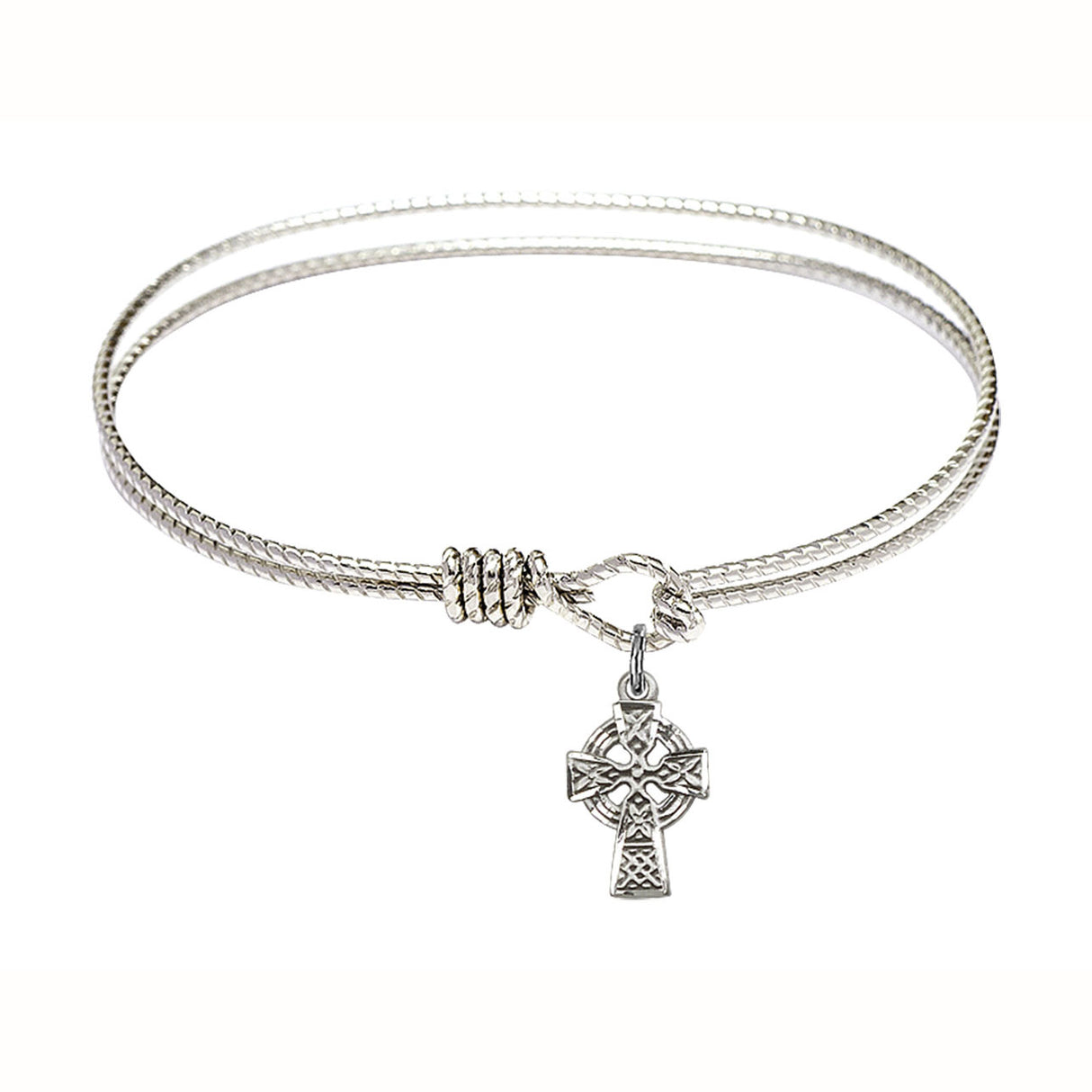 Bangle Bracelet with Celtic Cross Charm B4205RH-4133S