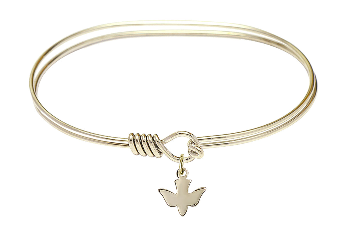Gold Filled Bangle Bracelet with Holy Spirit Charm 0225GF