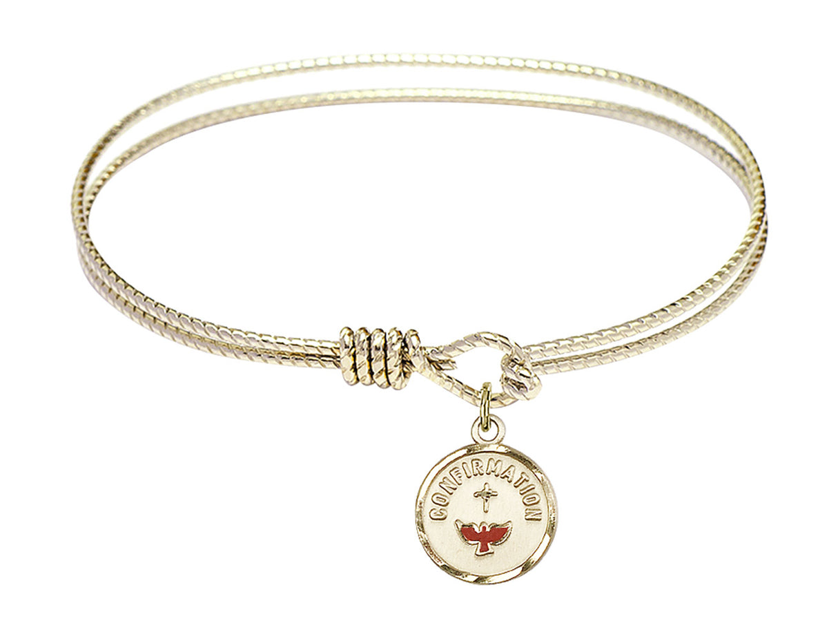 Gold Bangle Bracelet with Confirmation Charm 0601XGF