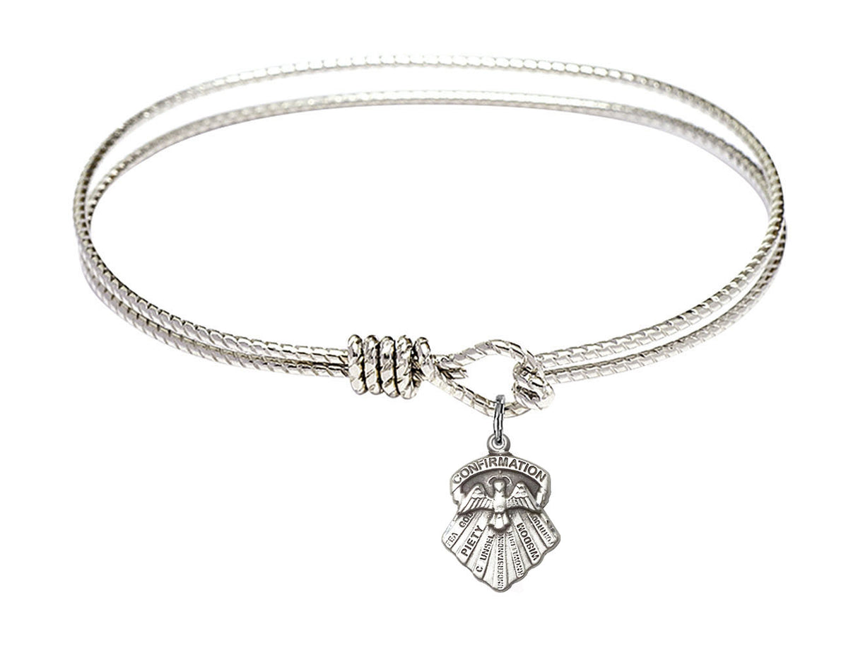 Silver Bangle Bracelet with 7 Gifts of Spirit Charm 0887SS