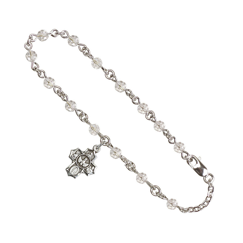 4mm Swarovski Bead 5 Way Cross Bracelet B2004CSW-3190