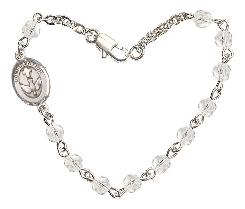 Crystal Bead Confirmation Bracelet 0973PWSR2