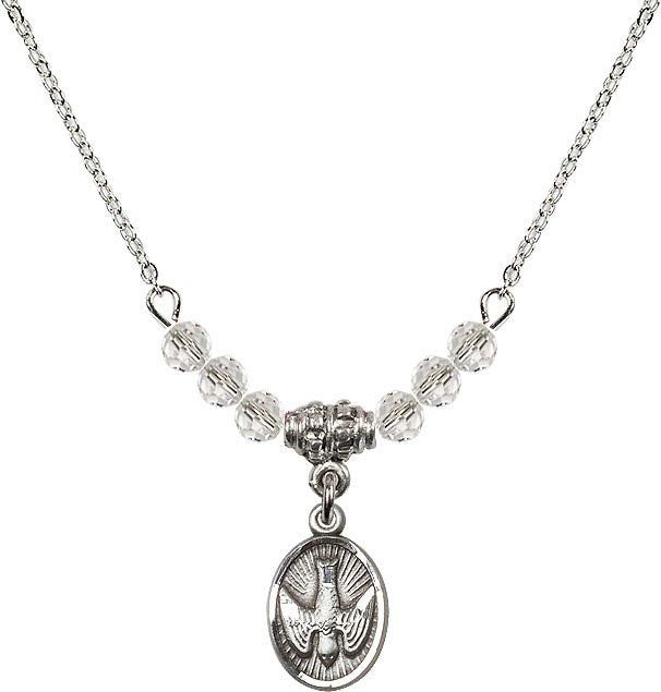 Confirmation Necklace with Sterling Medal & Crystals N20C-0982SS
