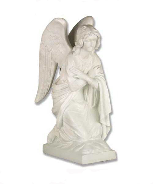 26 inch Kneeling Adoration Angel Statue w Crossed Arms (Made to Order)