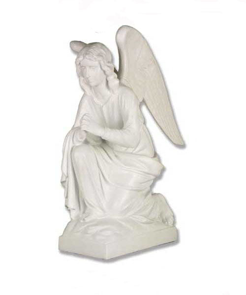26 inch Kneeling Adoration Angel Statue with Praying Hands (Made to Order)