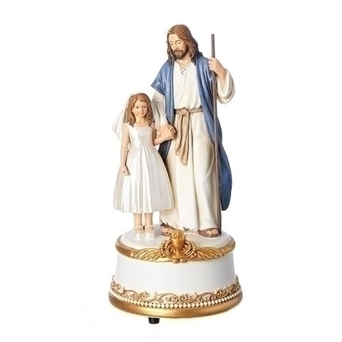 Jesus with Communion Girl Music Box 604012