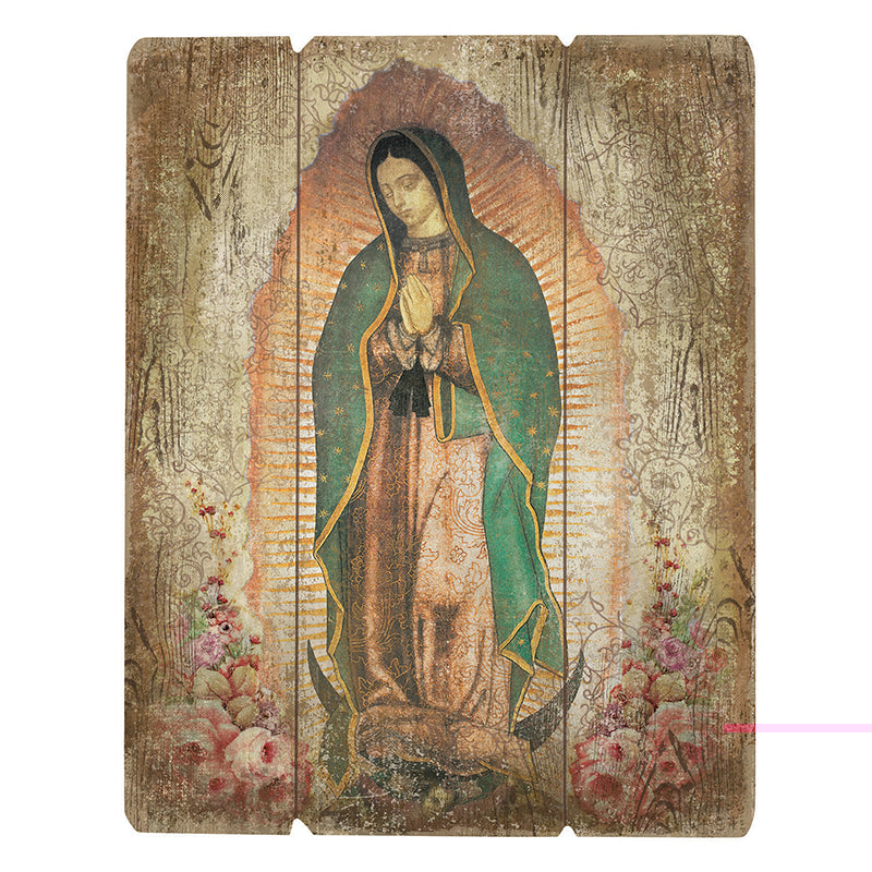 Our Lady of Guadalupe Wood Pallet Sign Panel 15 inch