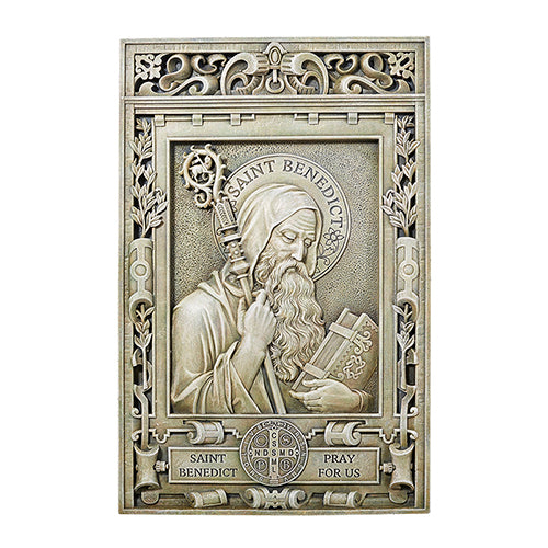 15in St Benedict Garden Plaque