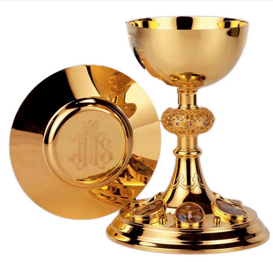 Grape and Vine Node Chalice with Stones 2460