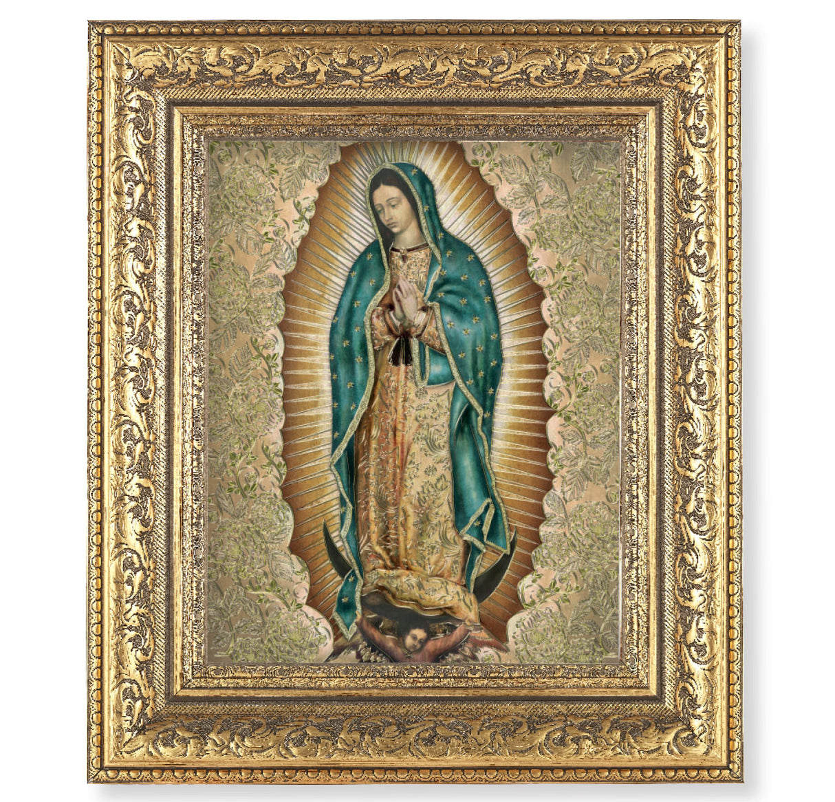 Gold Our Lady of Guadalupe Print in Ornate Frame 115-895G