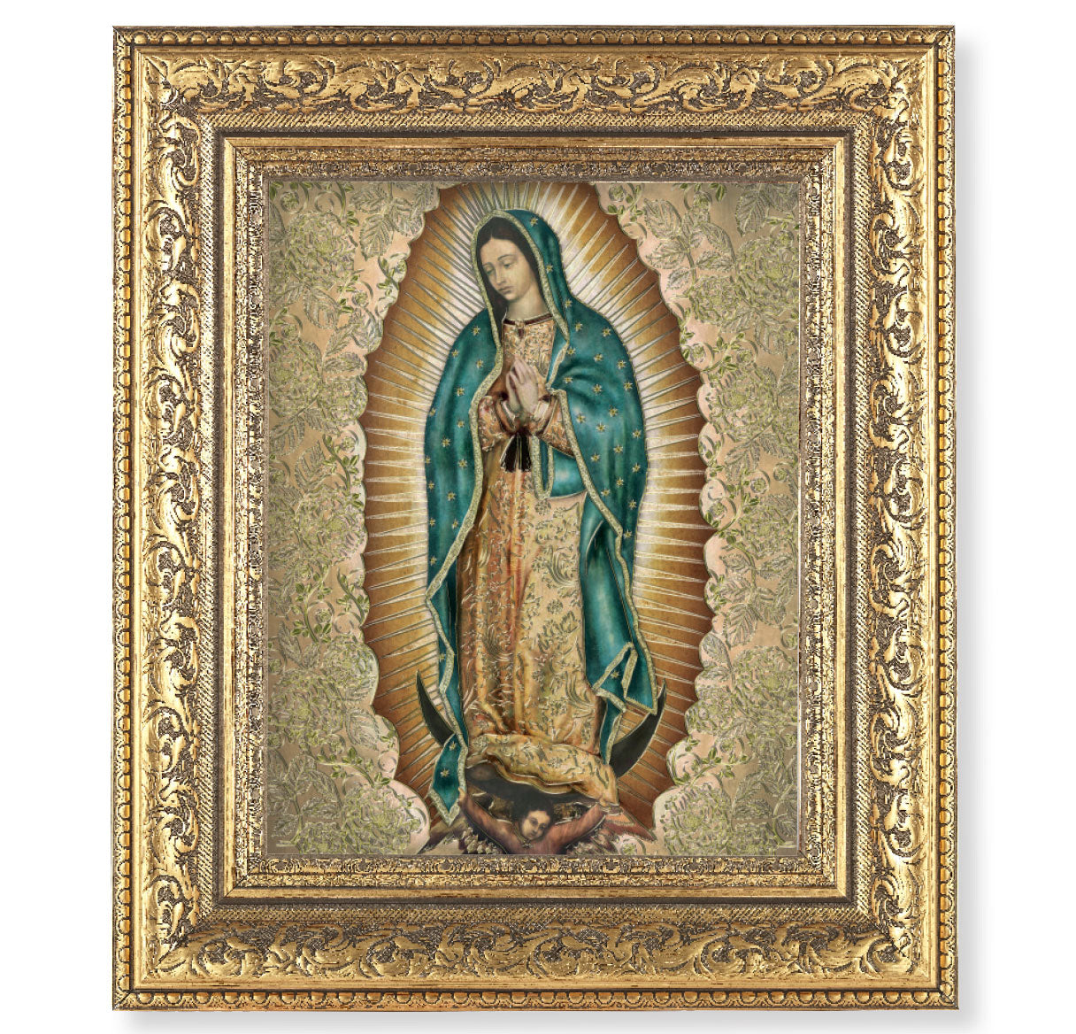 Gold Our Lady of Guadalupe Print in Ornate Frame 115-895G